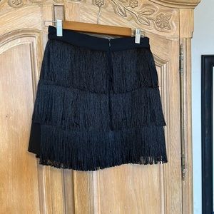 Black fringe skirt